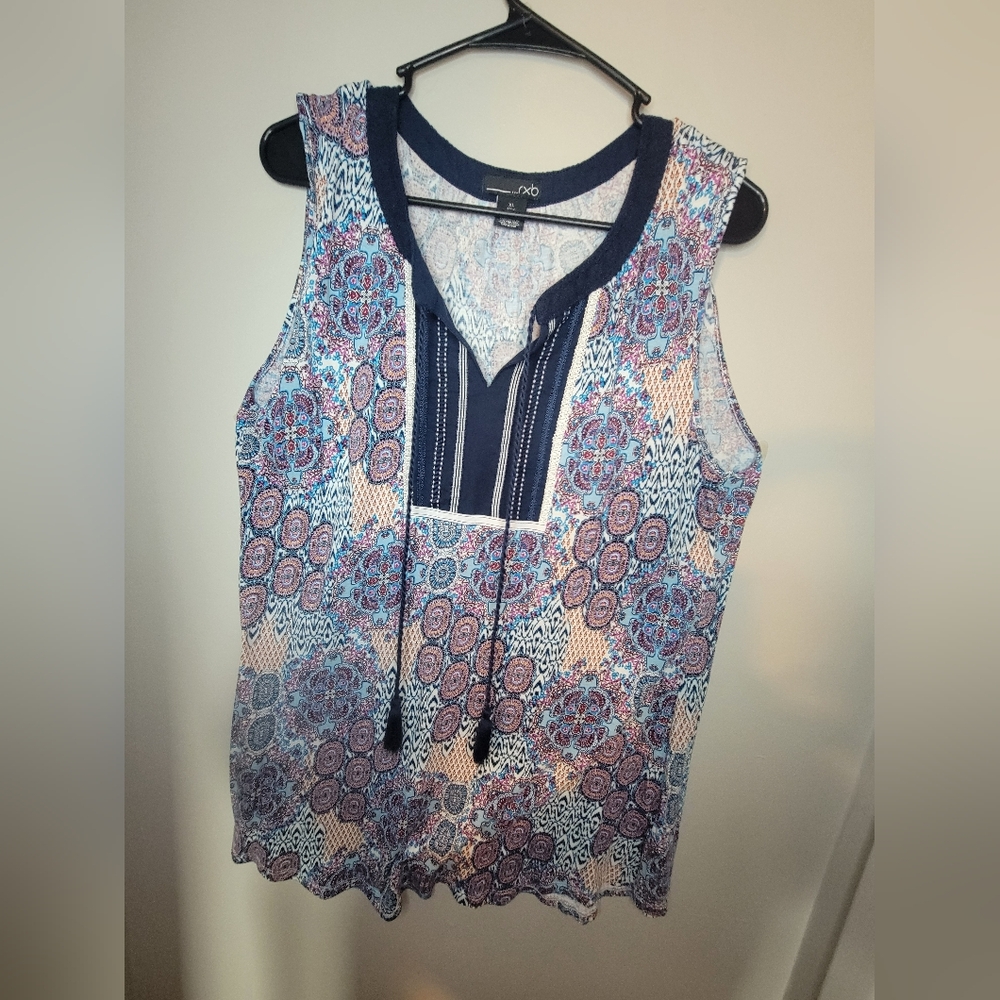 RXB Sleeveless V-Neck Womens Blouse